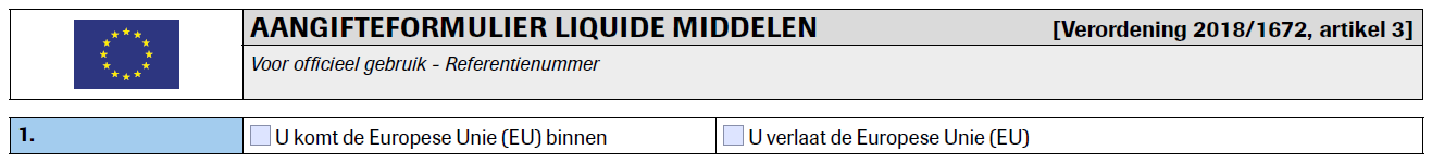 Voorbeeld onderdeel van het aangifteformulier.