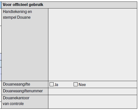 Voorbeeld onderdeel van het aangifteformulier.