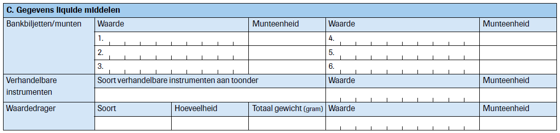 Voorbeeld van stuk uit aangifteformulier.