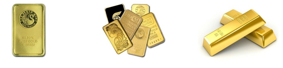 plaatje van verschillende vormen van goud.