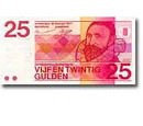 Bankbiljet: Jan Pietersz. Sweelinck Coupure: 25
Datum tekening: 10 februari 1971
Datum uitgifte: 15 december 1972
Buiten omloop gesteld: van 1 november 1994 tot 1 mei 1995
Laatste inleverdatum: 1 mei 2025